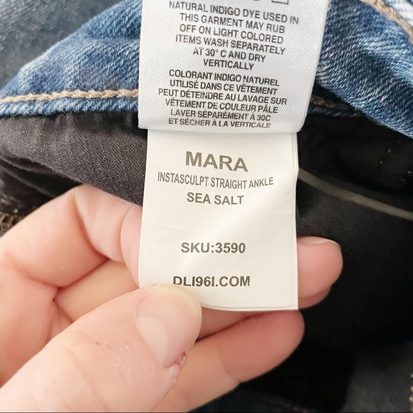 DL1961 Mara Instasculpt Straight Ankle Blue Jeans in Sea Salt 28 - Picture 5 of 7